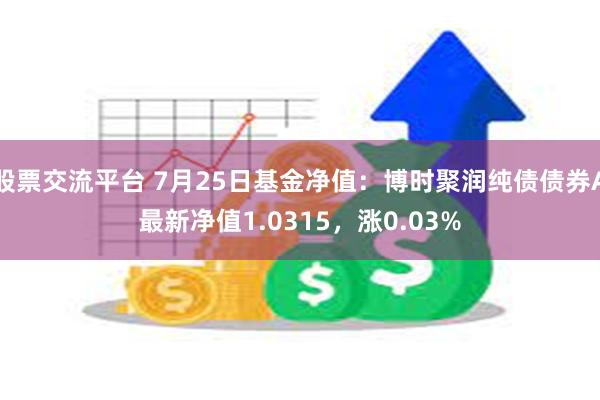 股票交流平台 7月25日基金净值：博时聚润纯债债券A最新净值1.0315，涨0.03%