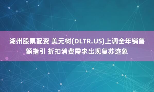 湖州股票配资 美元树(DLTR.US)上调全年销售额指引 折扣消费需求出现复苏迹象