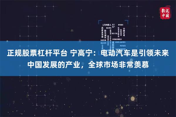 正规股票杠杆平台 宁高宁：电动汽车是引领未来中国发展的产业，全球市场非常羡慕