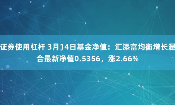 证券使用杠杆 3月14日基金净值：汇添富均衡增长混合最新净值0.5356，涨2.66%